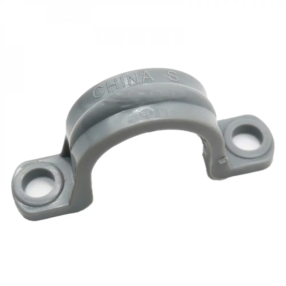 Abrazadera de PVC 2 orificios de 1/2”